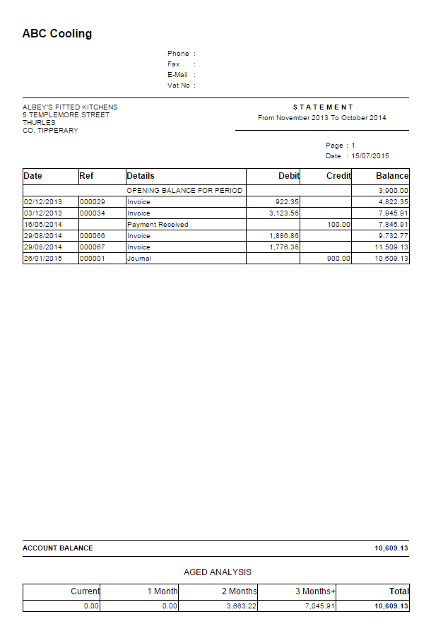 debtors statement